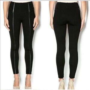 LYSSE Faux Leather Trim Ponte Legging-S